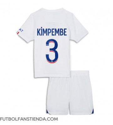 Paris Saint-Germain Presnel Kimpembe #3 Segunda Equipación Niños 2023-24 Manga Corta (+ Pantalones cortos)